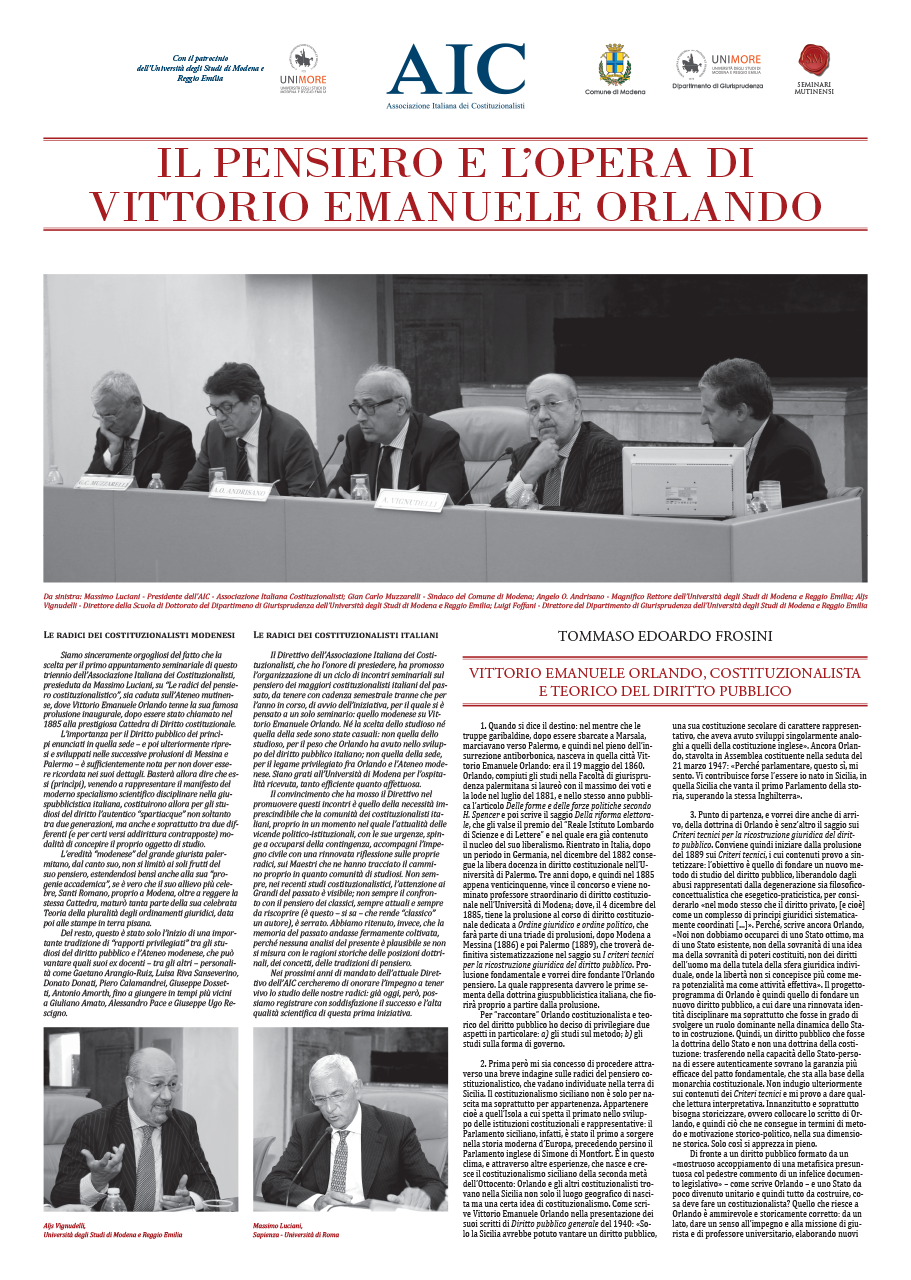  - Il pensiero e l'opera di Vittorio Emanuele Orlando